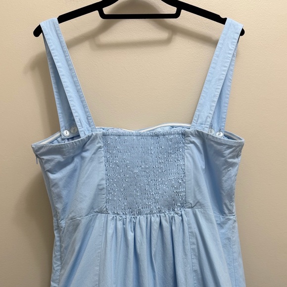 Maeve Anthropologie Ruffle Mini Dress Removable Straps in Sky Blue Size 1X - Picture 8 of 13